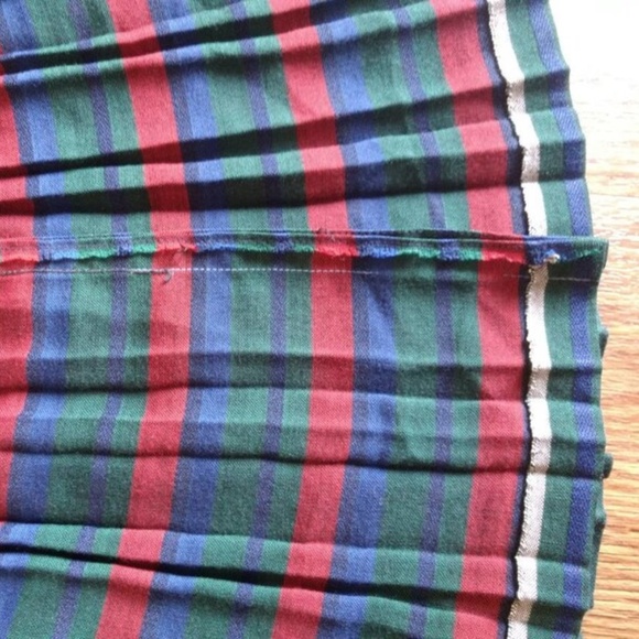 Vintage Pleated Skirt 50s 60s XS 25" Waist Red Green Blue Rockabilly Handmade - Picture 15 of 15